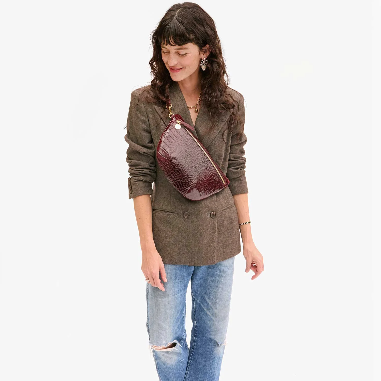 Grande Fanny Pack (Autumn Croco Bordeaux) - Image 4