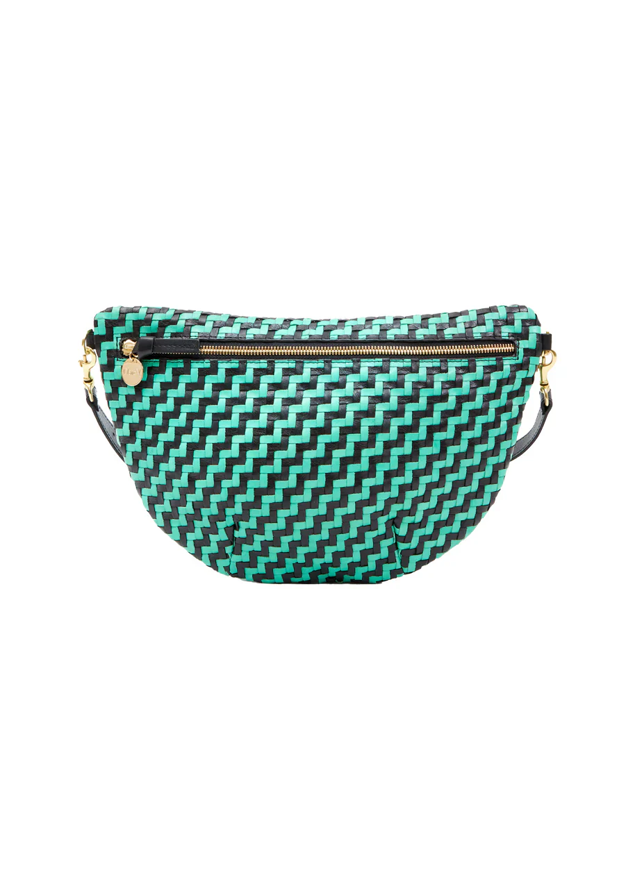 Grande Fanny Pack (Woven Zig Zag Mint Opal + Black)