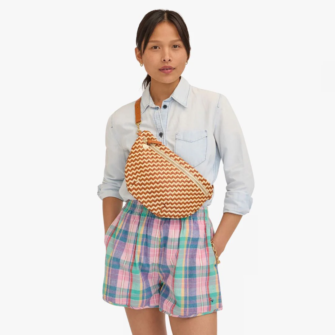 Grande Fanny Pack (Woven Zig Zag Natural + Cream) - Image 2