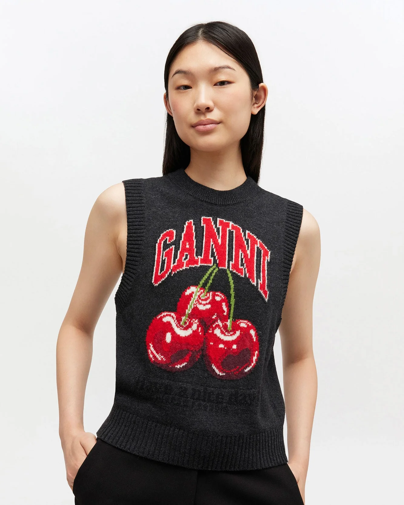 Graphic Wool Cardigan (Phantom)