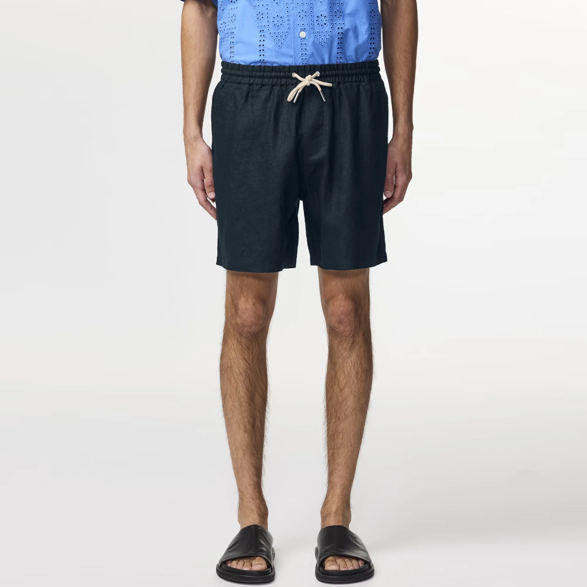 Gregor 1454 Casual Drawstring Linen Shorts - Image 4