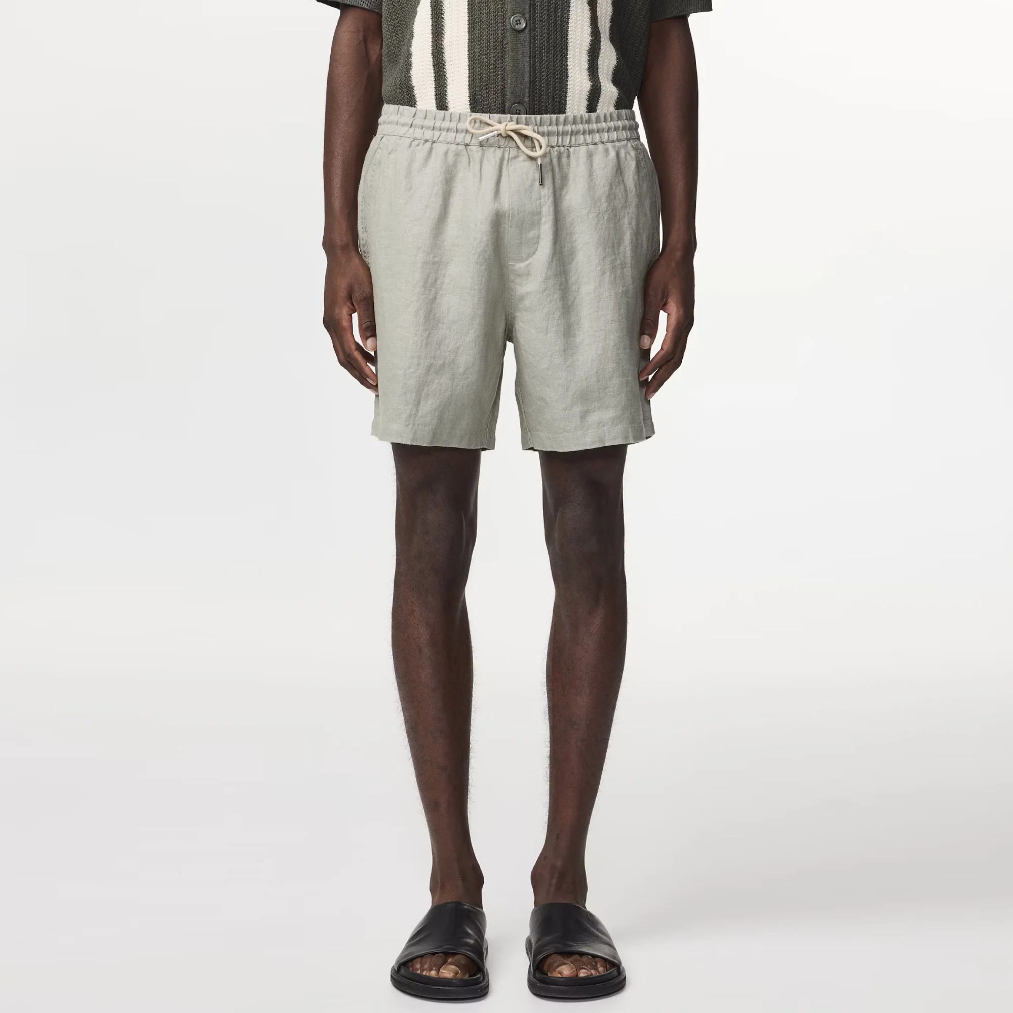 Gregor 1454 Casual Drawstring Linen Shorts - Image 9
