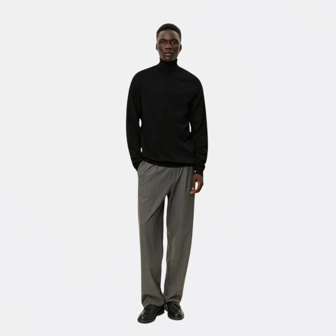 Greyson Rollneck Merino Knit Sweater (Black) - Image 2