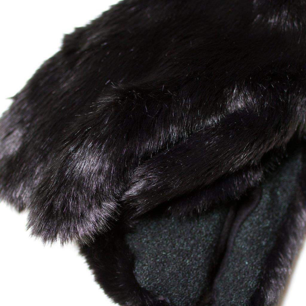 Grizzly Vegan Fur Gloves (Black) - Image 3