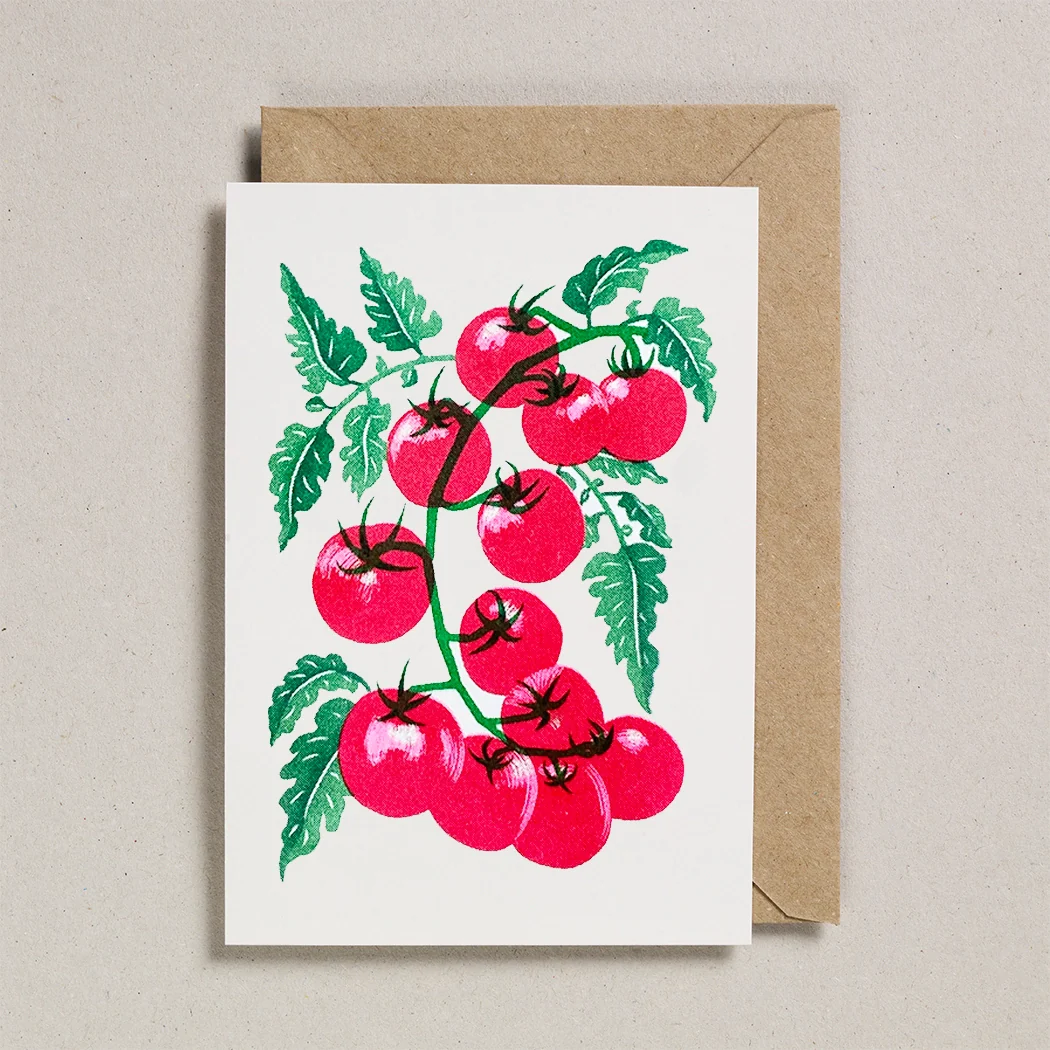 Grow Riso Print Greeting Cards (Tomatoes)