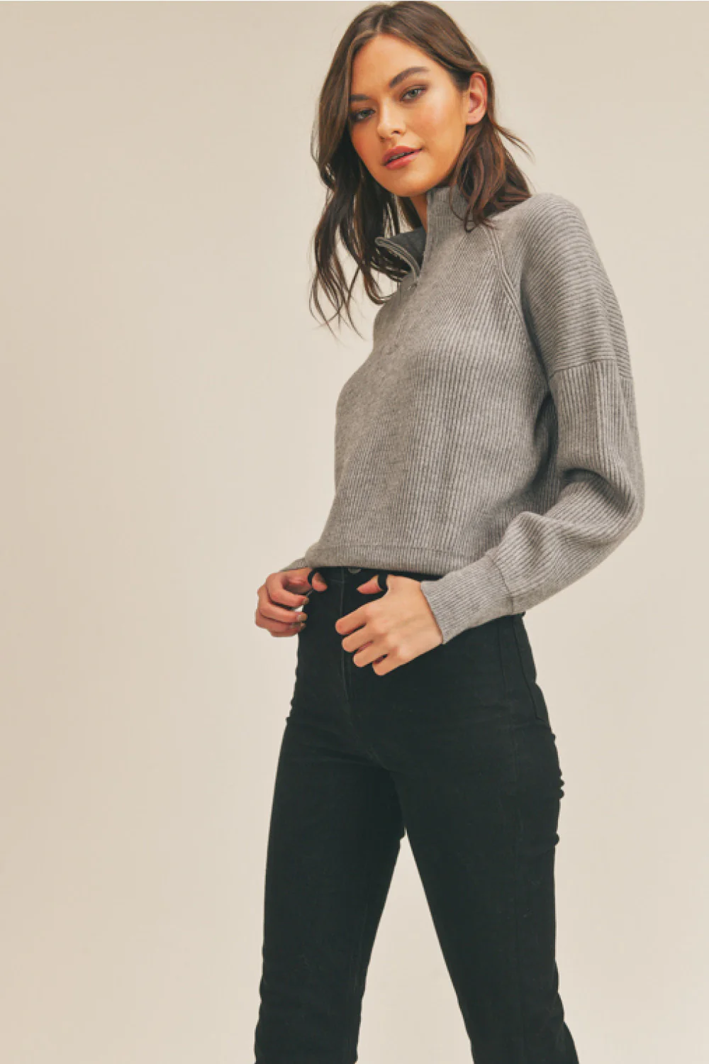 Half Zip Sweater (Grey) - Image 6