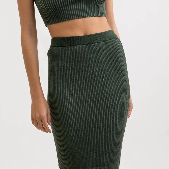 Hamilton Knit Midi Skirt (Marine Green) - Image 2
