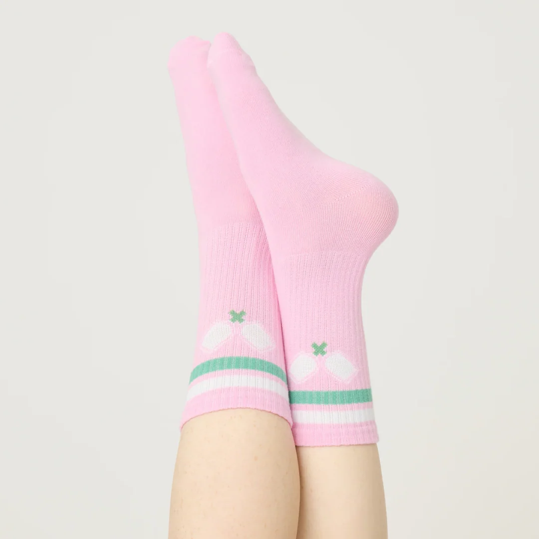 Happiest On The Court Rib Crew Sock (Pink) - Image 2