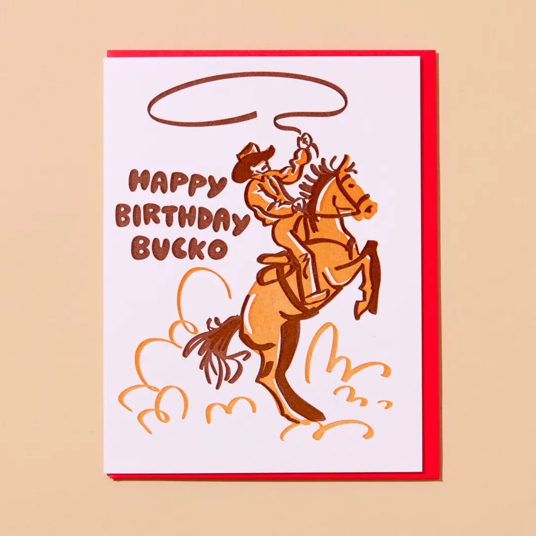 Happy Birthday Bucko Cowboy Western Birthday Card
