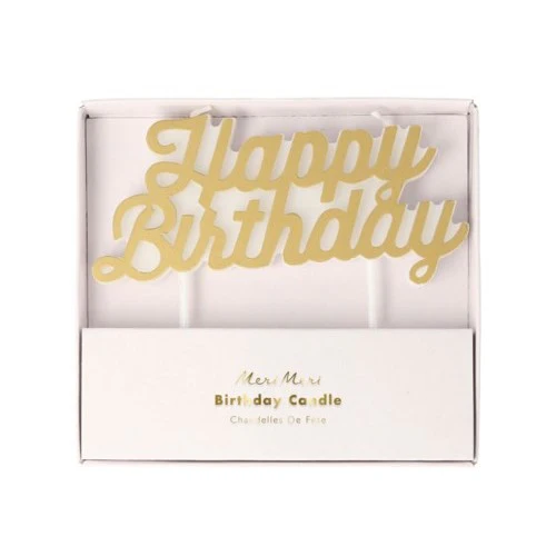 Happy Birthday Candle (Gold)