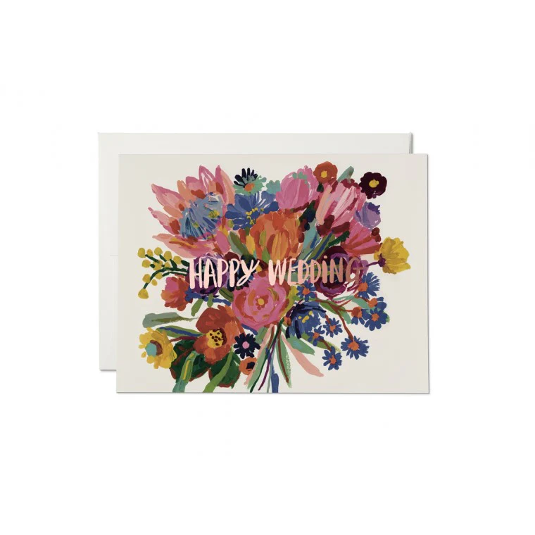 Happy Wedding Flowers Card