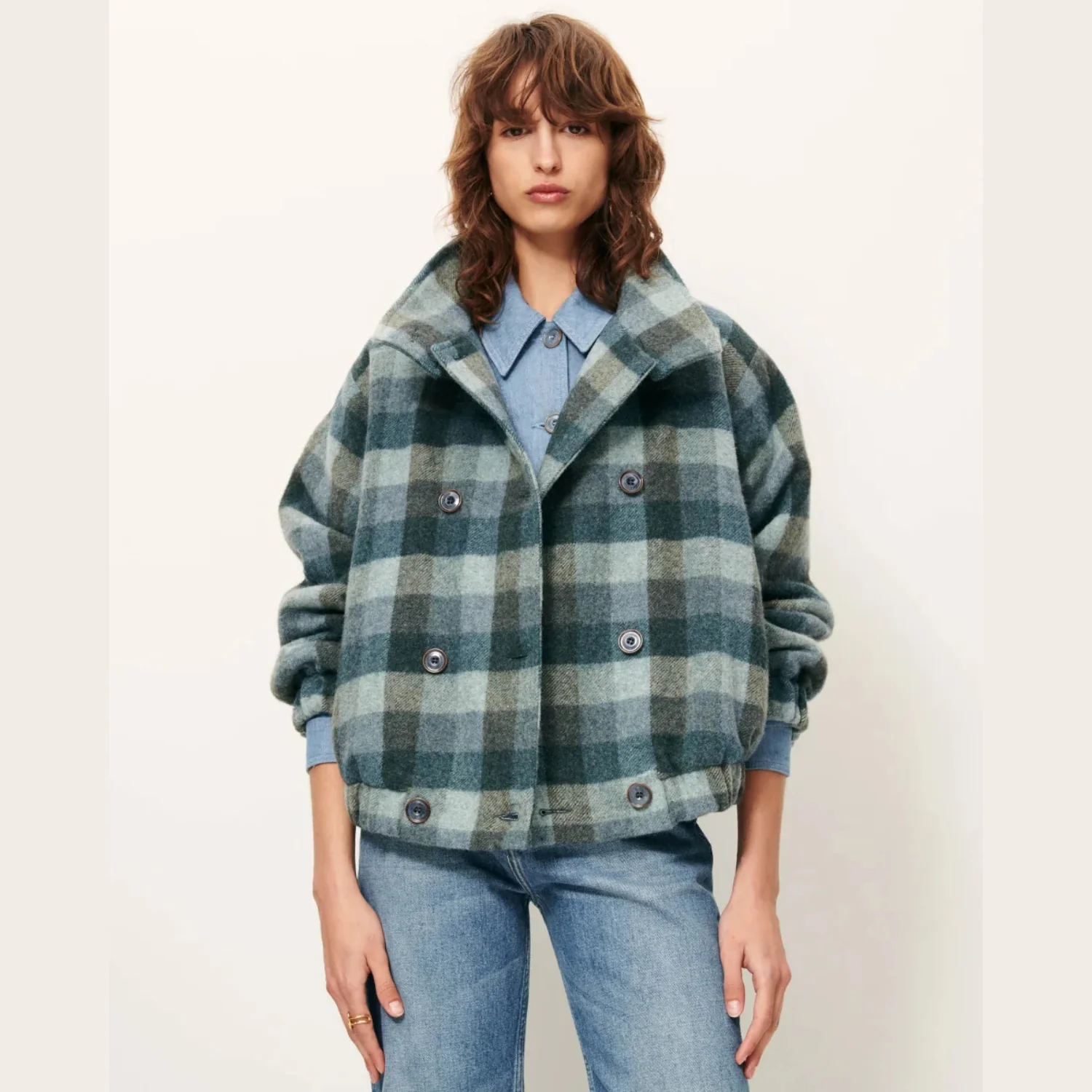 Harlow Short Coat (Smocky Blue)