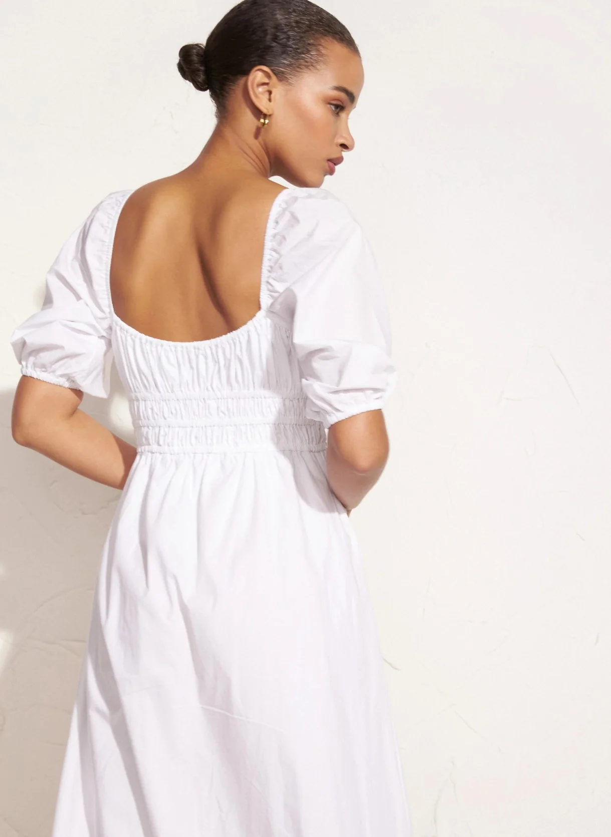 Harmonita Midi Dress (White) - Image 3