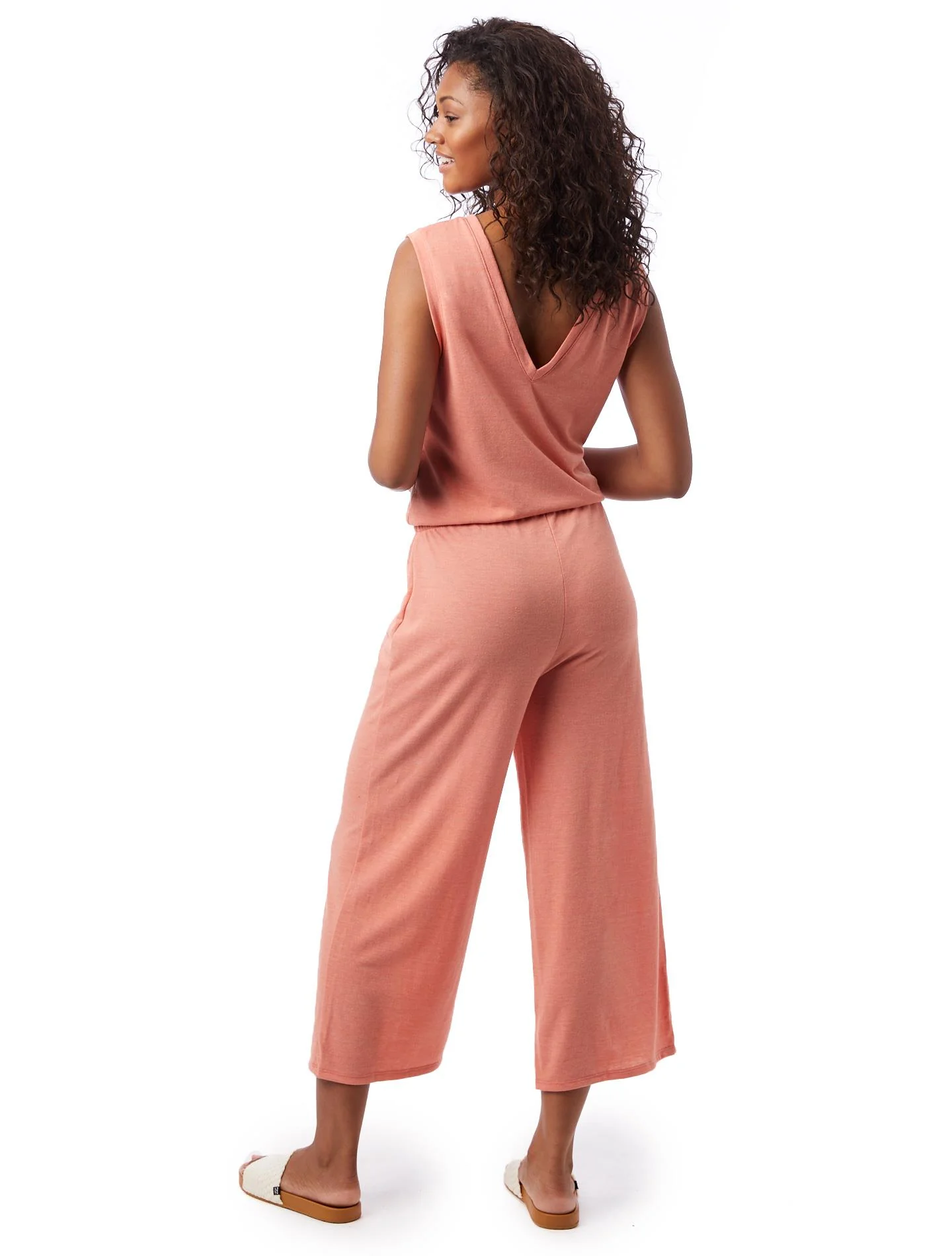 Harper Crop Jumpsuit (Sunset Coral) - Image 3
