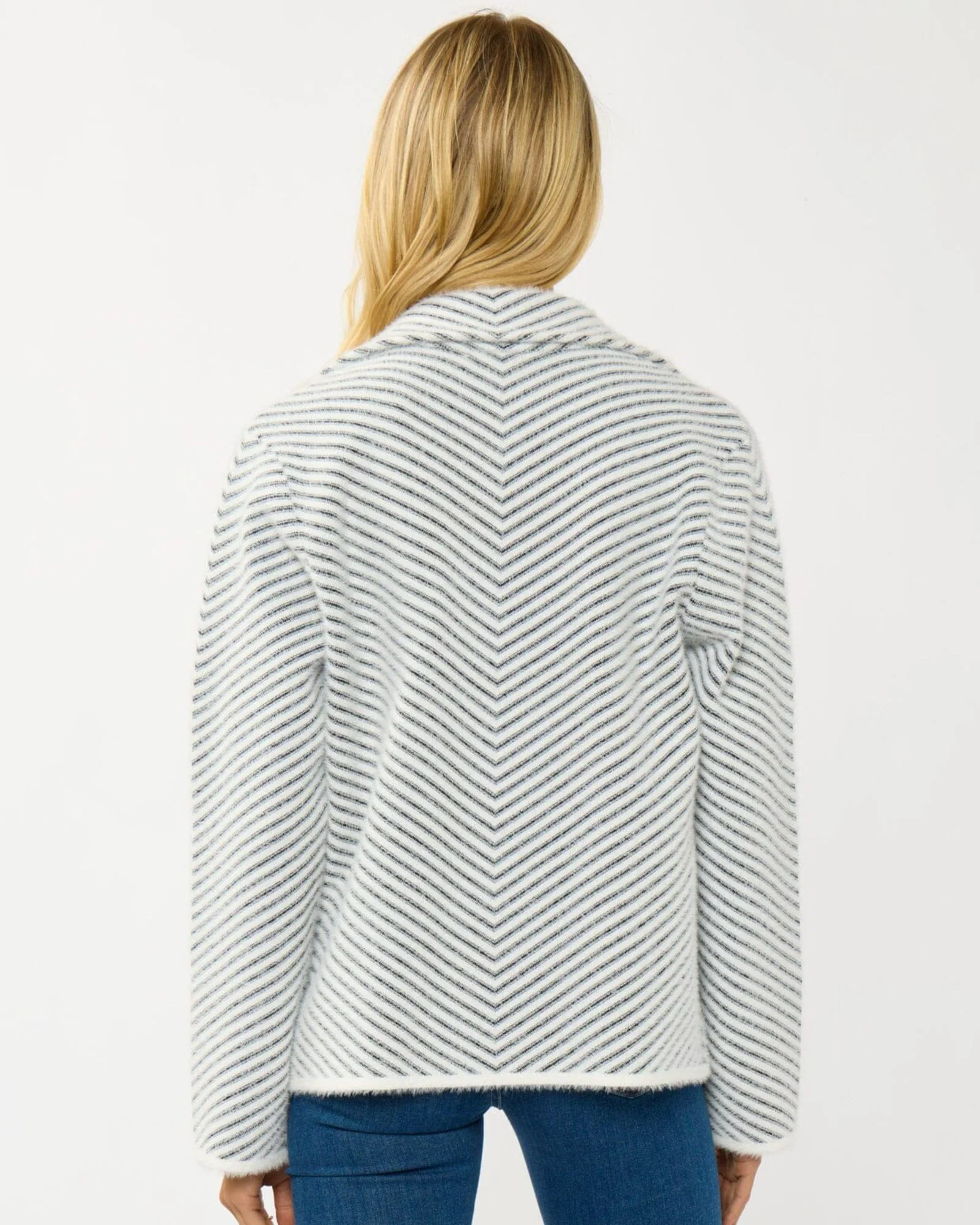 Haven Sweater Jacket (Black + White) - Image 3