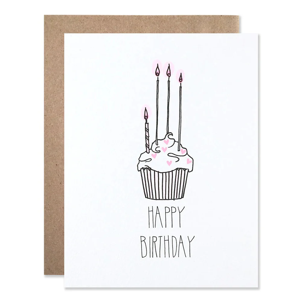 Heart Cupcake Birthday Card