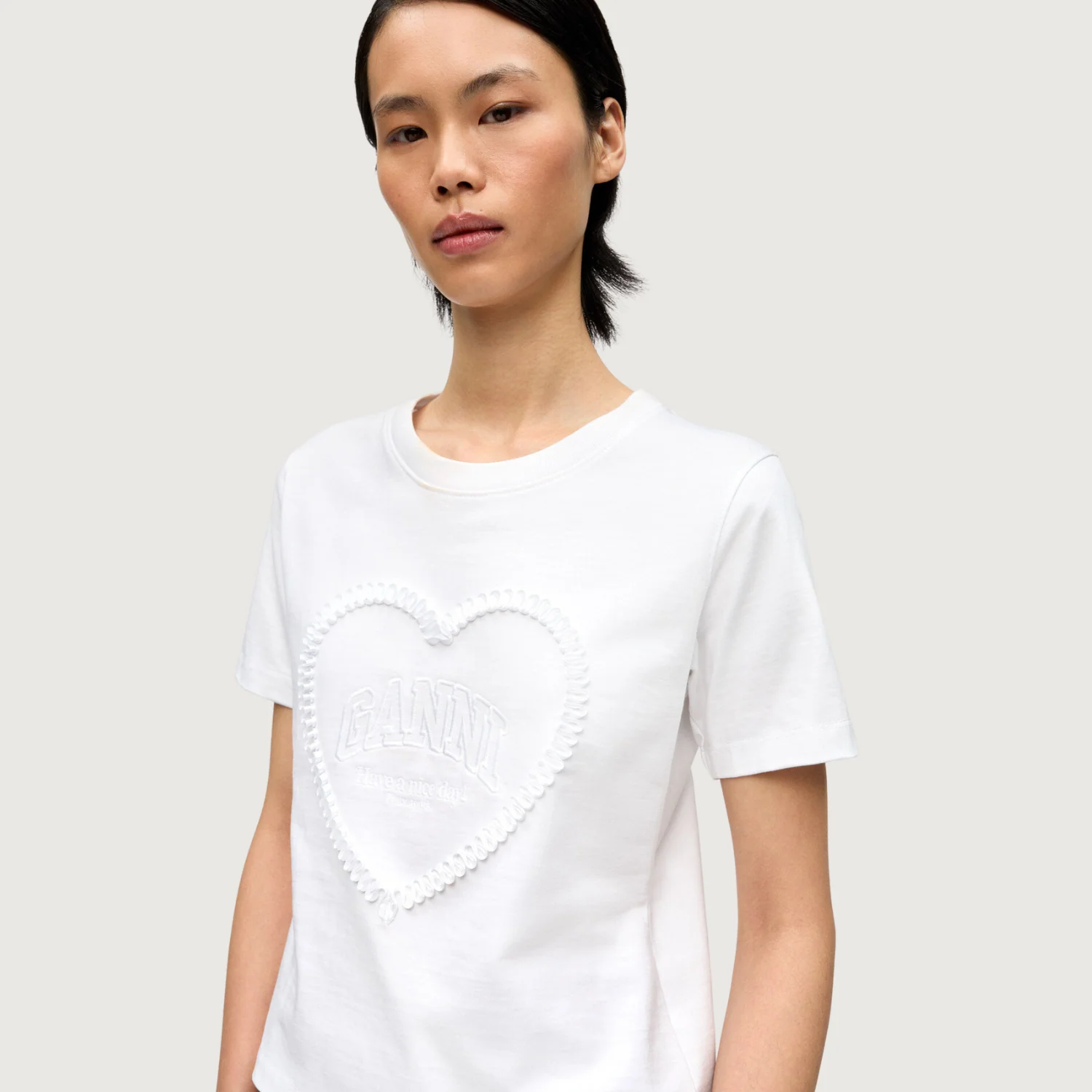 Heavy Cotton Heart Small T-Shirt (Bright White) - Image 3
