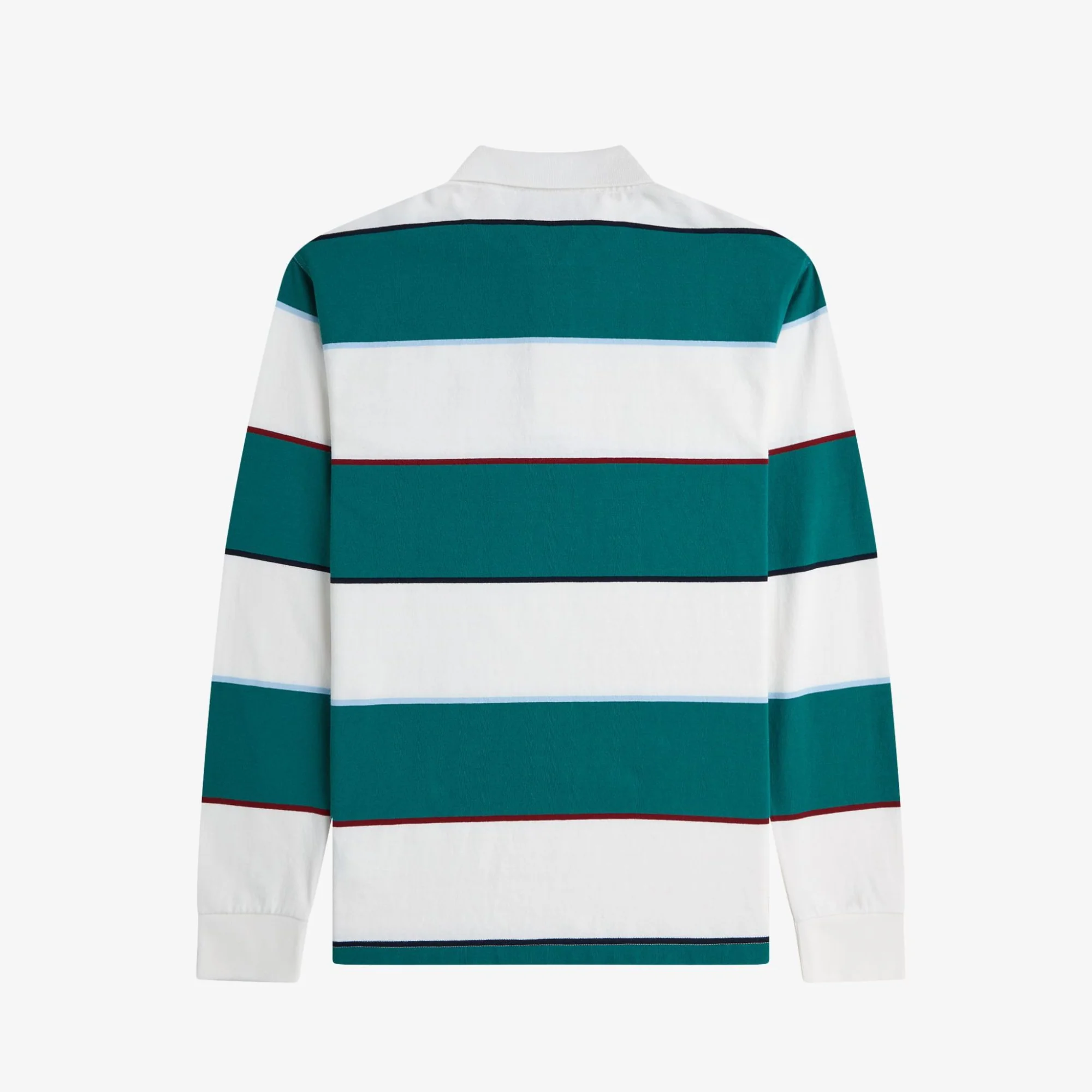 Heavyweight Jersey Striped Polo Shirt (Snow White) - Image 8