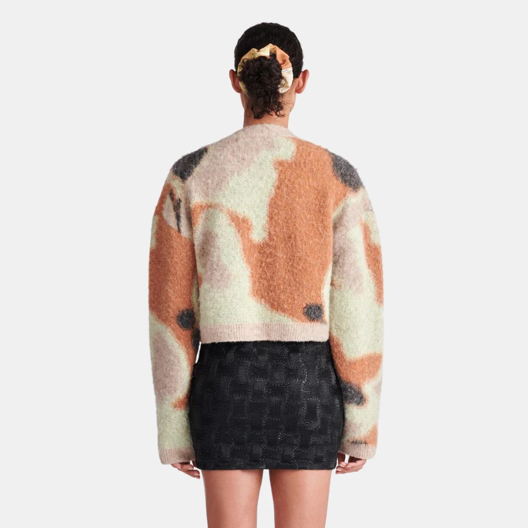 Henny Cropped Brushed Alpaca Cardigan (Smudged Graffiti) - Image 2