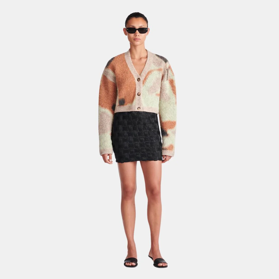 Henny Cropped Brushed Alpaca Cardigan (Smudged Graffiti) - Image 3