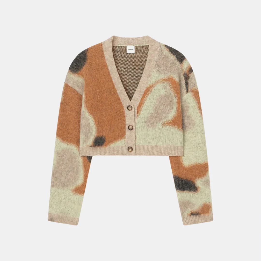 Henny Cropped Brushed Alpaca Cardigan (Smudged Graffiti) - Image 4