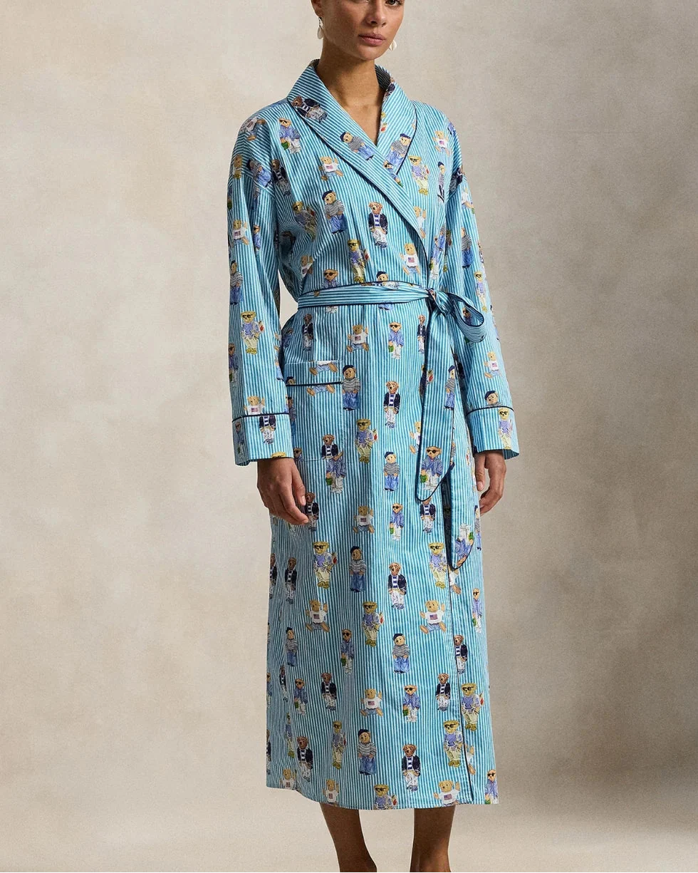 Heritage Robe Allover Bear (Aqua Mist)