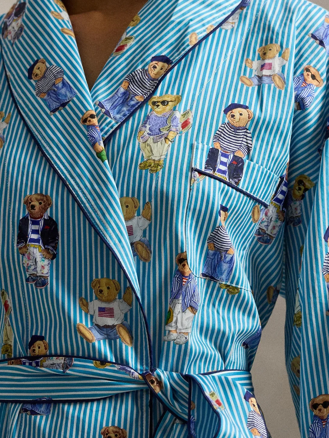 Heritage Robe Allover Bear (Aqua Mist) - Image 2