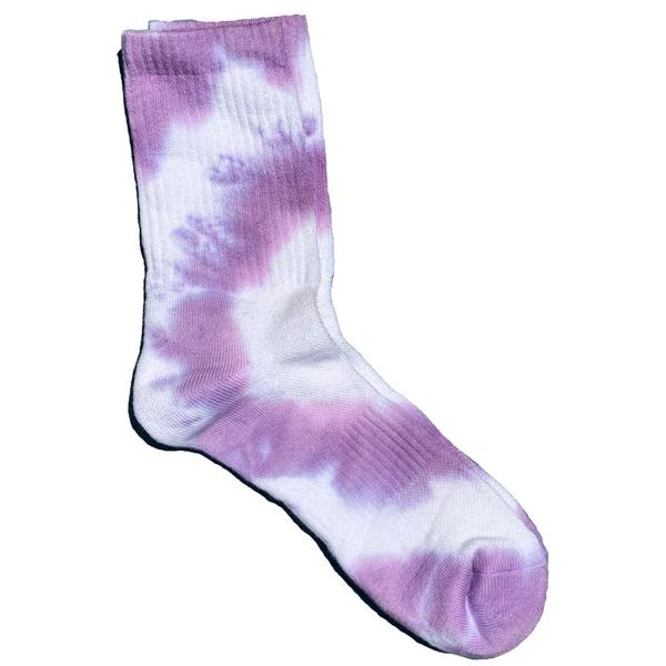 High Ankle Athletic Tie Dye Socks (Lavender + White)