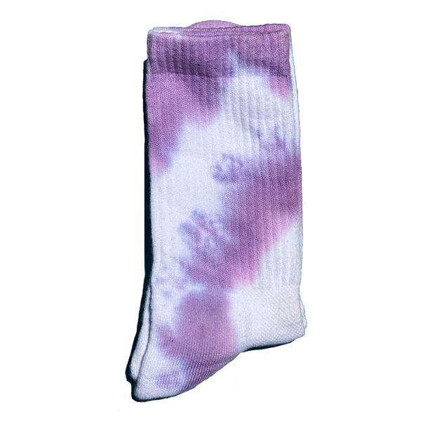 High Ankle Athletic Tie Dye Socks (Lavender + White) - Image 2
