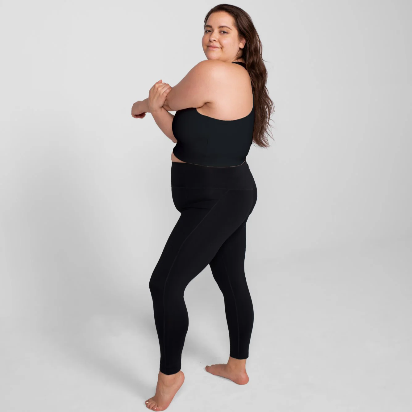 High Rise Compressive Legging 19.5" (Black) - Image 2