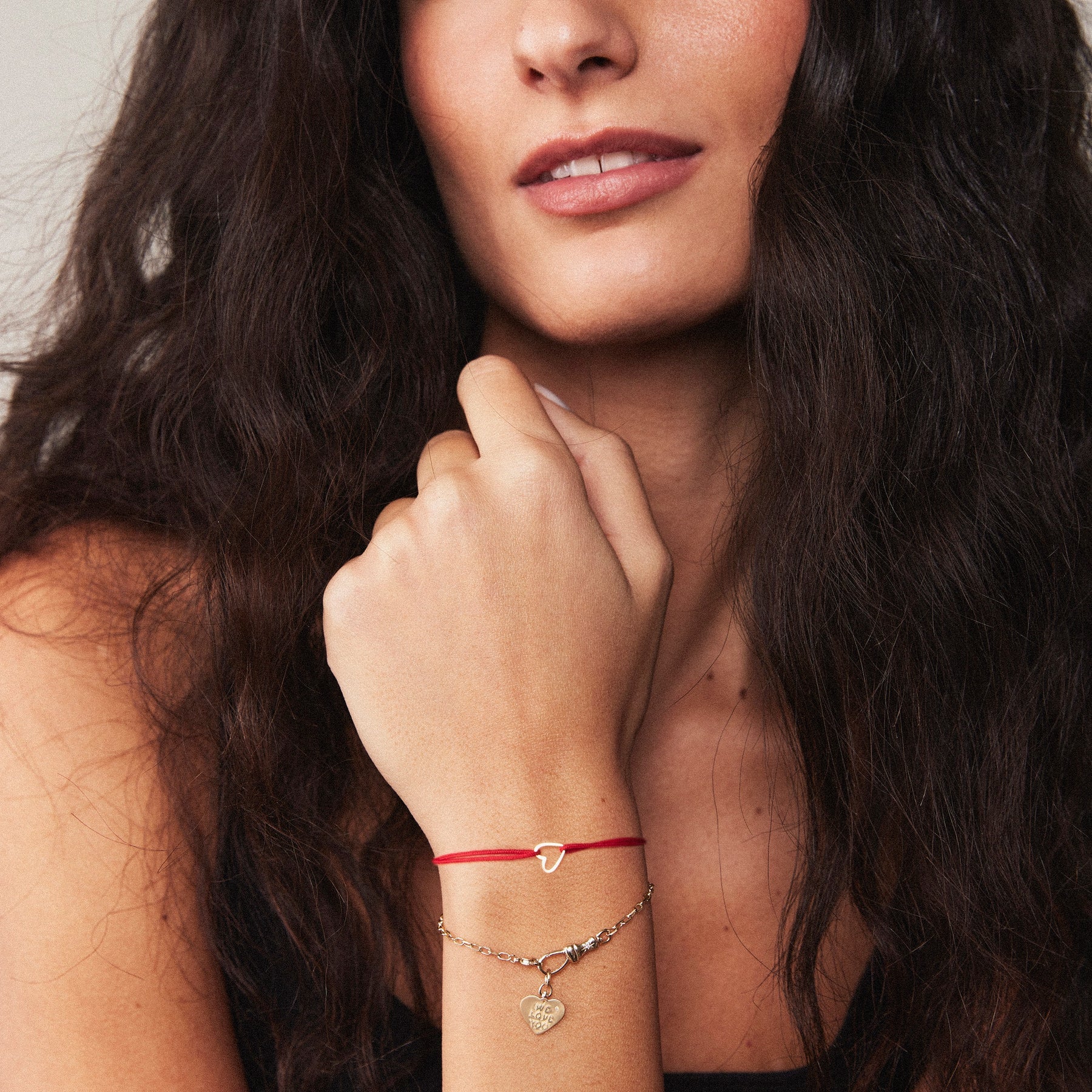 Hold Onto Me Heart Cord Bracelet (10K Gold) - Image 2