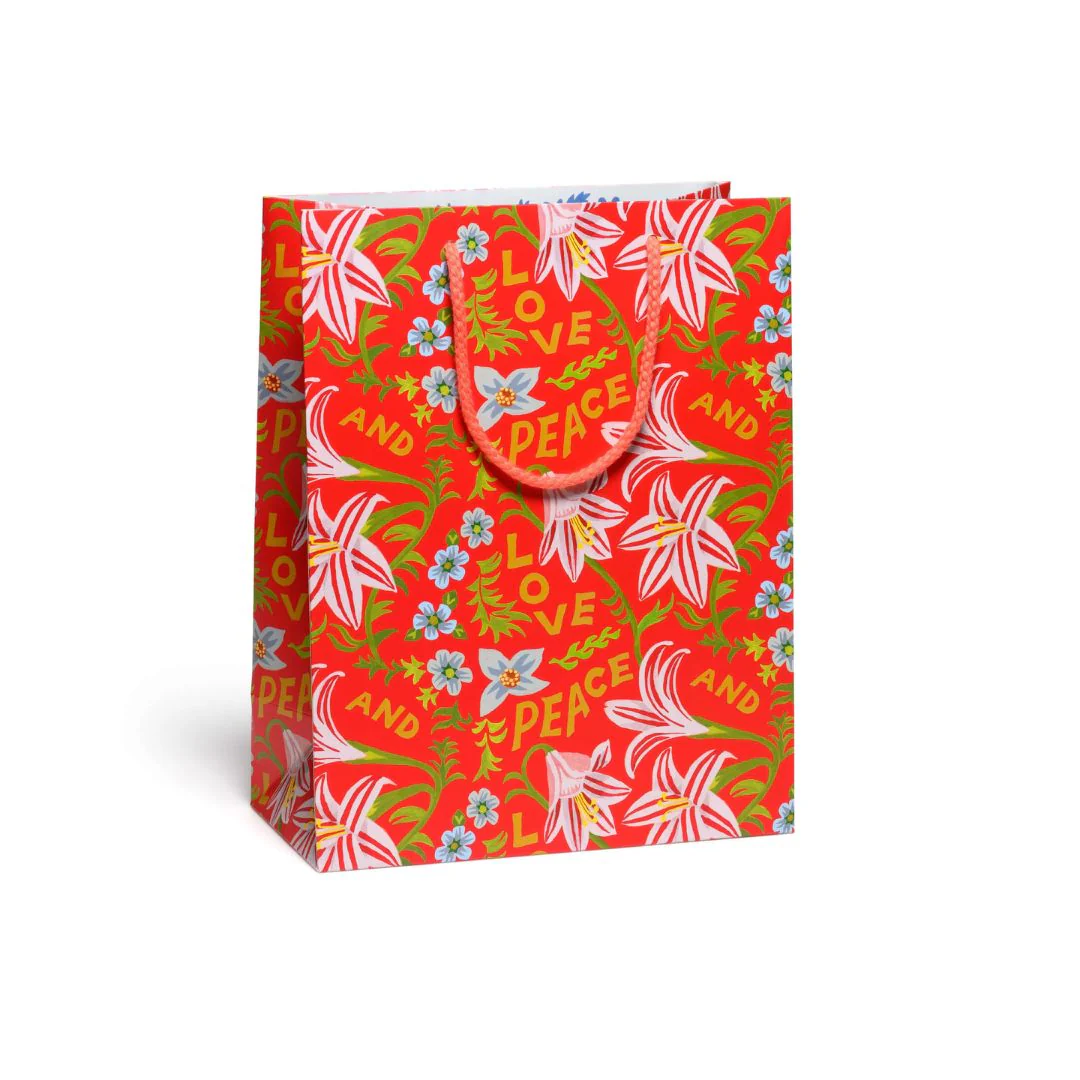 Peace and Love Amaryllis Holiday Gift Bag - Image 2