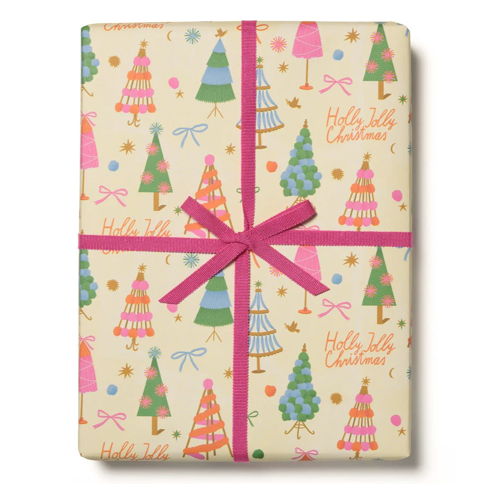 Holly Jolly Trees Wrap (Roll of 3 Sheets)
