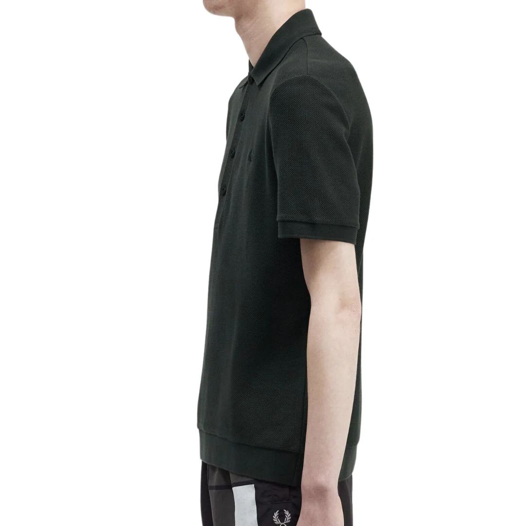 Honeycomb Cotton Polo Shirt (Night Green) - Image 2