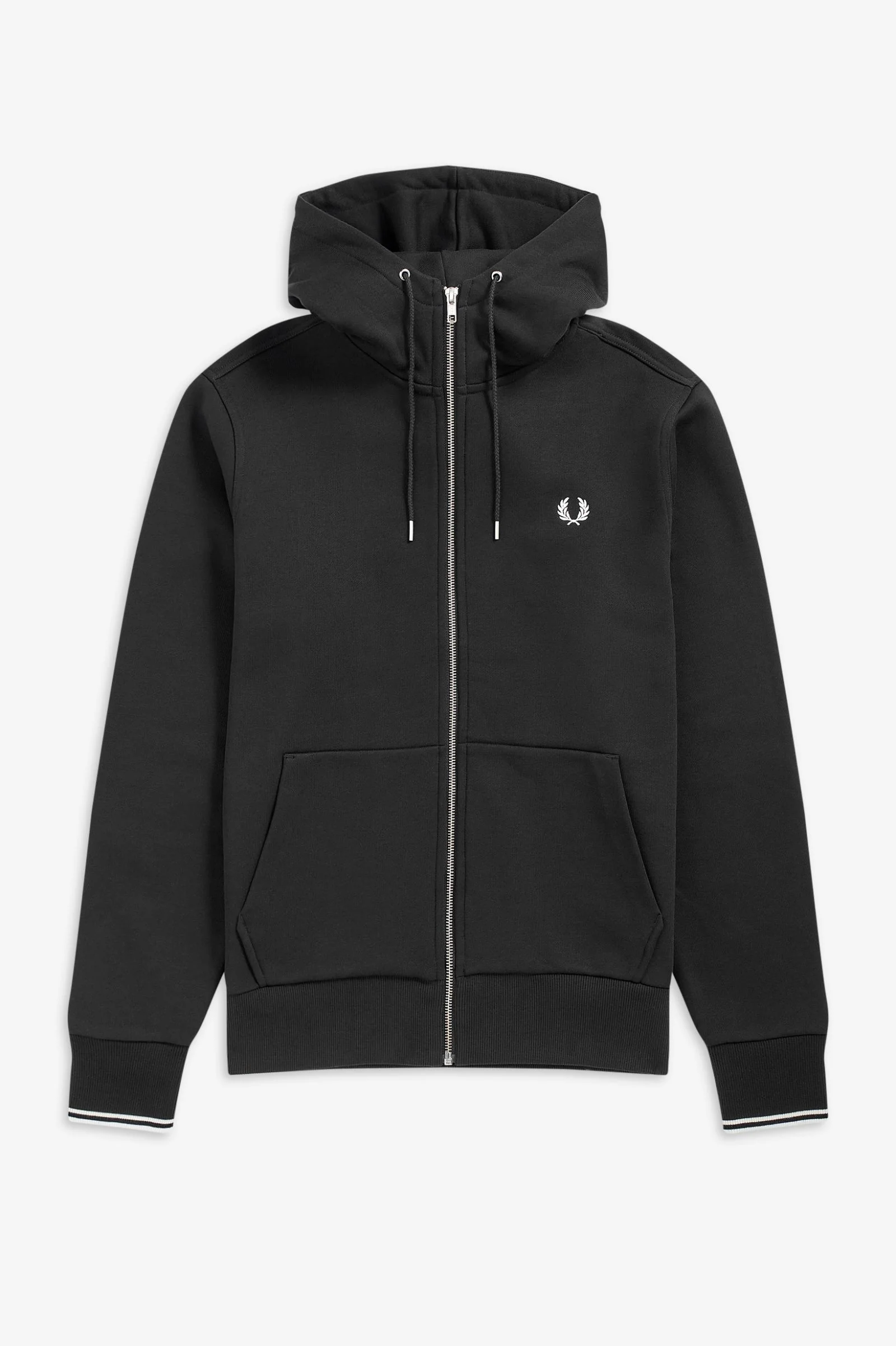 Hooded Zip Through Sweater (Black) - Image 5