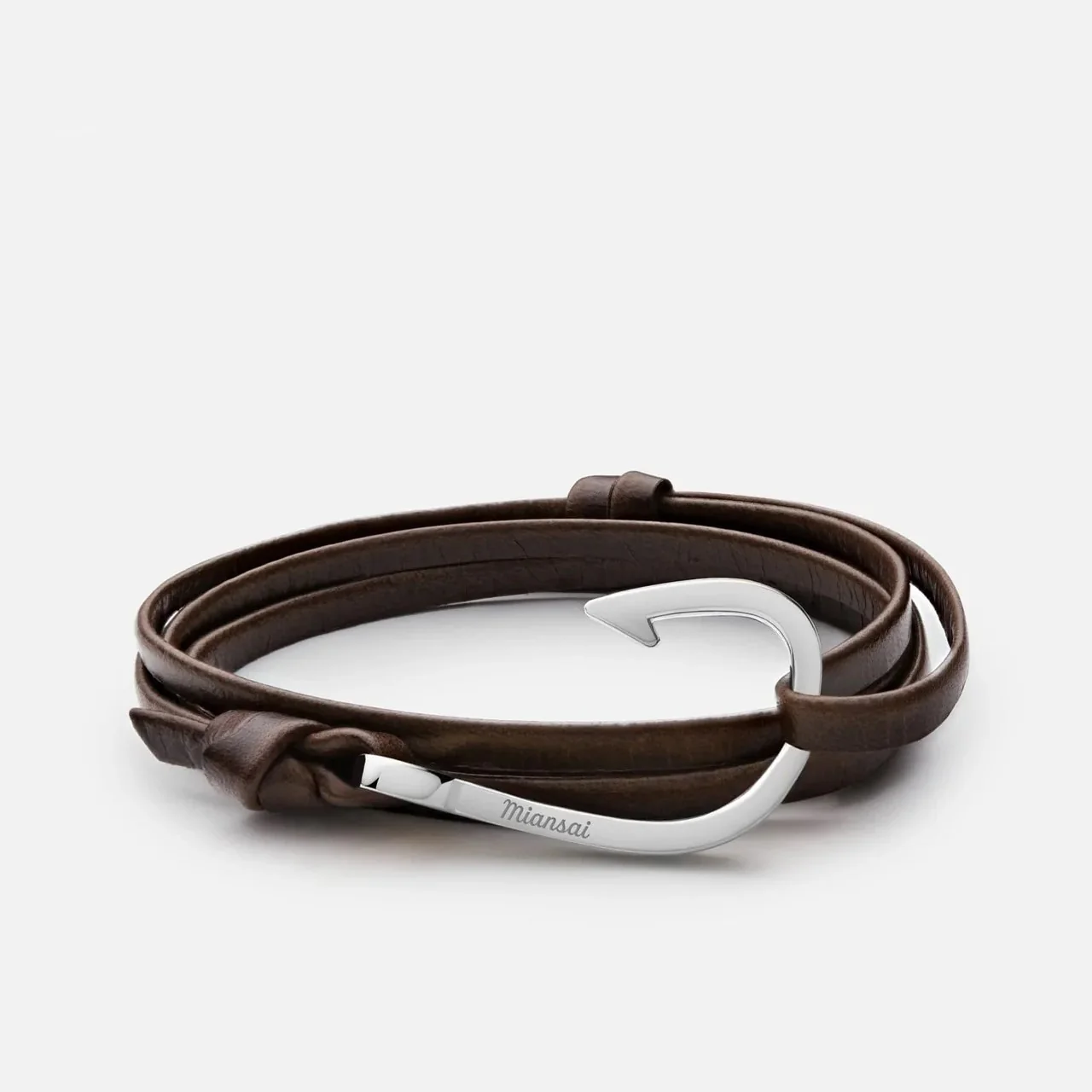 Hook Leather Bracelet (Cafecito + Silver)