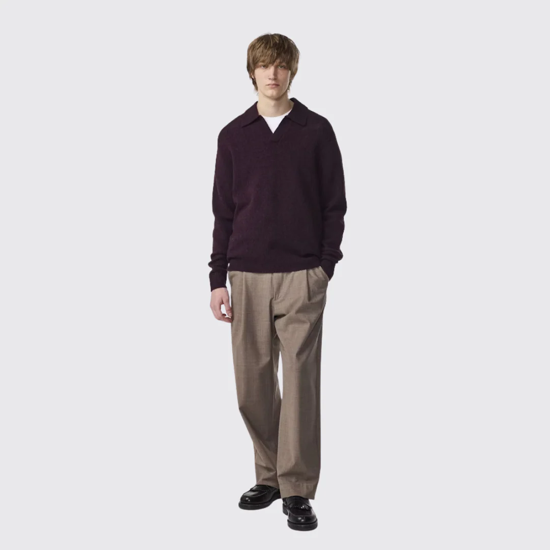 Hope 6683 Boucle Yarn Polo (Wine Red) - Image 2