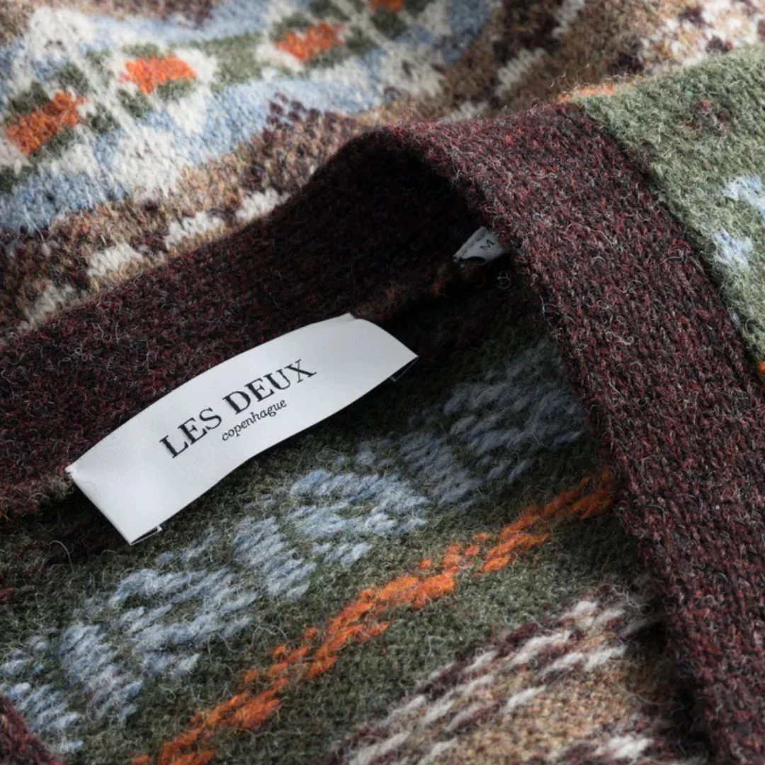 Hordur Fair Isle Cardigan (Mountain Grey + Sky Blue) - Image 3