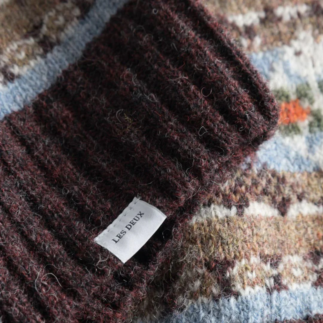 Hordur Fair Isle Cardigan (Mountain Grey + Sky Blue) - Image 4