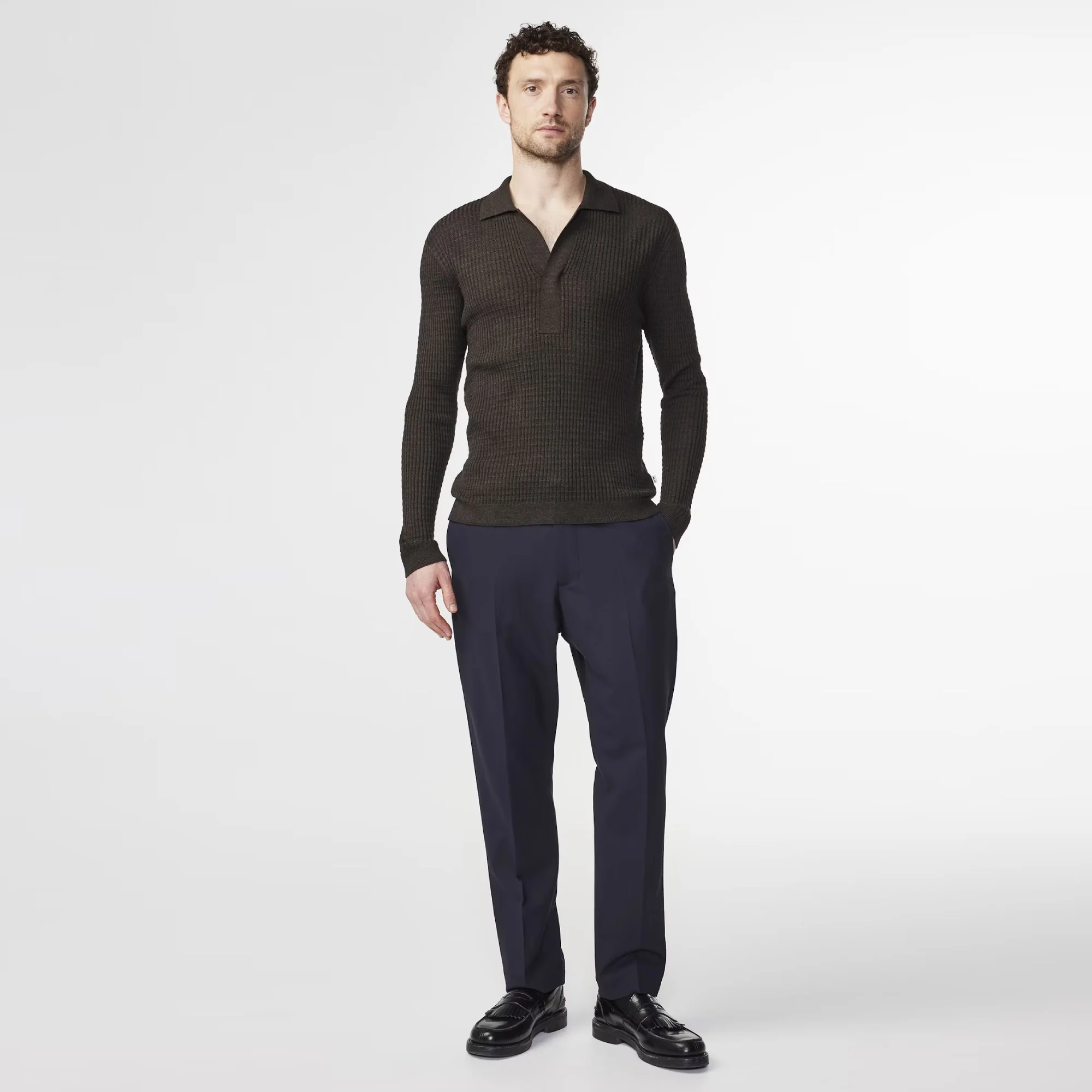 Huxley 6659 Wool Blend Polo (Demitasse) - Image 2