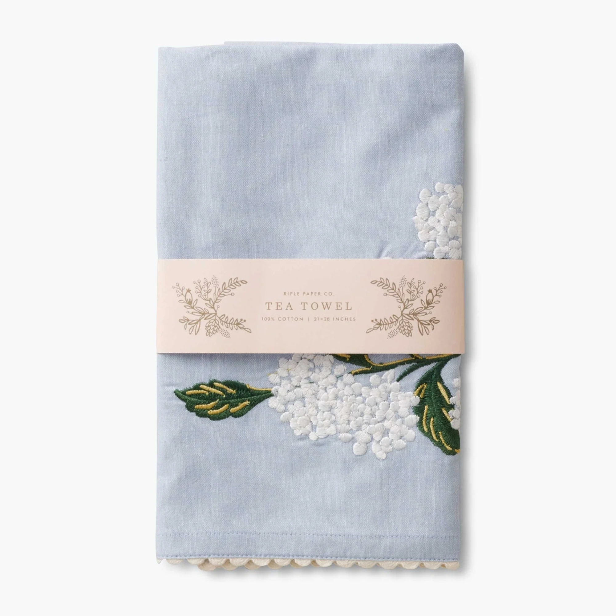 Hydrangea Embroidered Tea Towel - Image 3