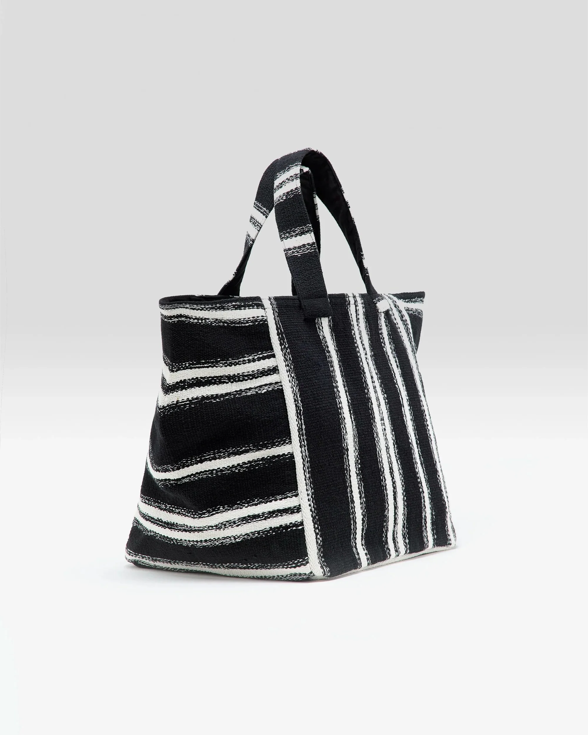 Ibox Handbag (Black + White Stripes) - Image 4