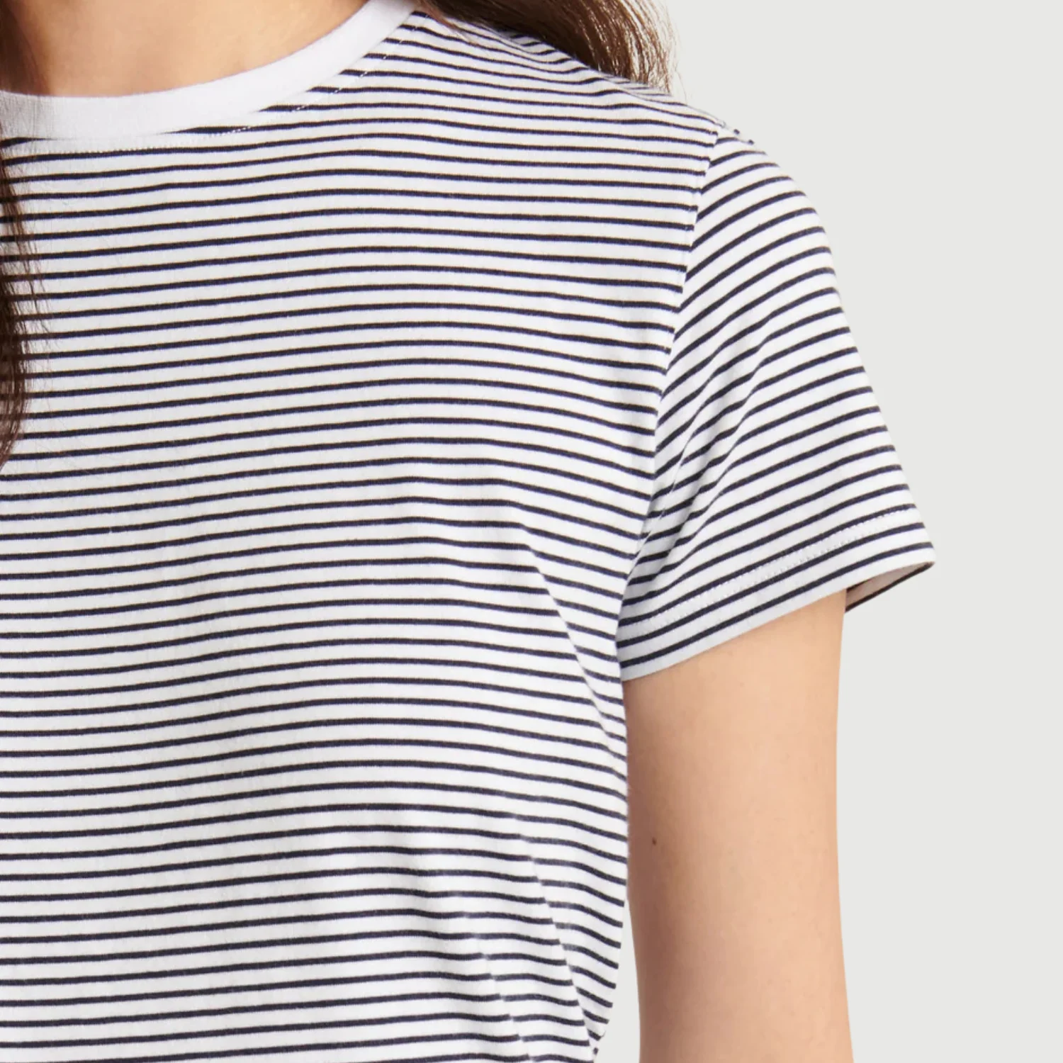 Iconic Mini Stripe Crew (White) - Image 3