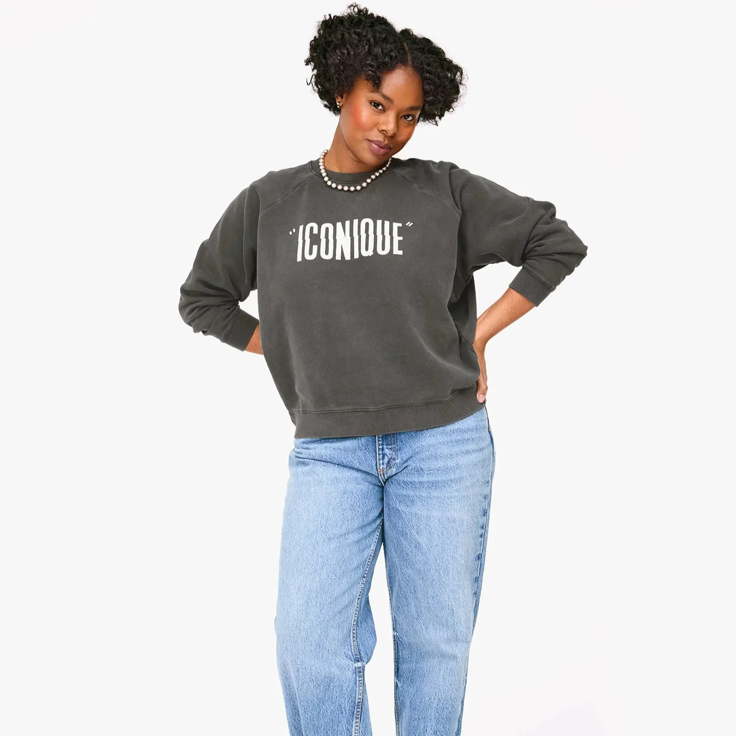 Iconique Sweatshirt (Faded Black) - Image 2