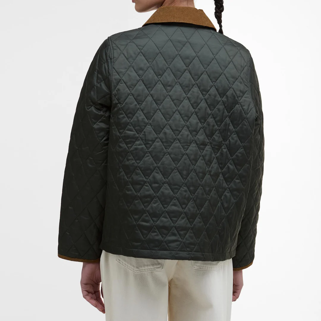 Icons Cropped Liddesdale Quilted Jacket (Sage + Ancient) - Image 3