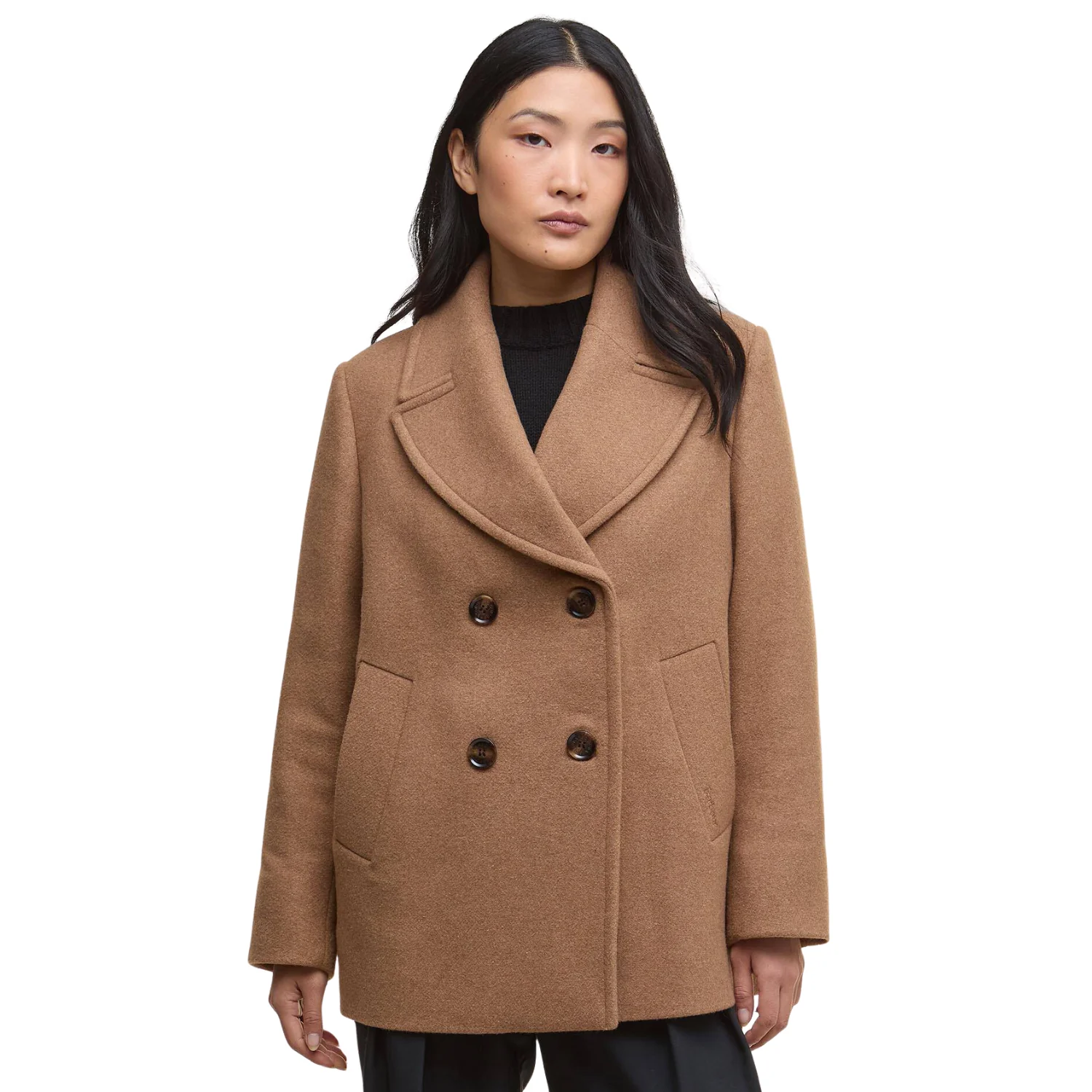 Indie Wool Peacoat (Camel + Hessian Tartan) - Image 2