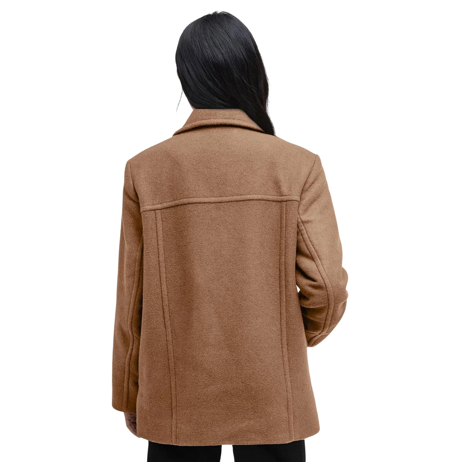 Indie Wool Peacoat (Camel + Hessian Tartan) - Image 3