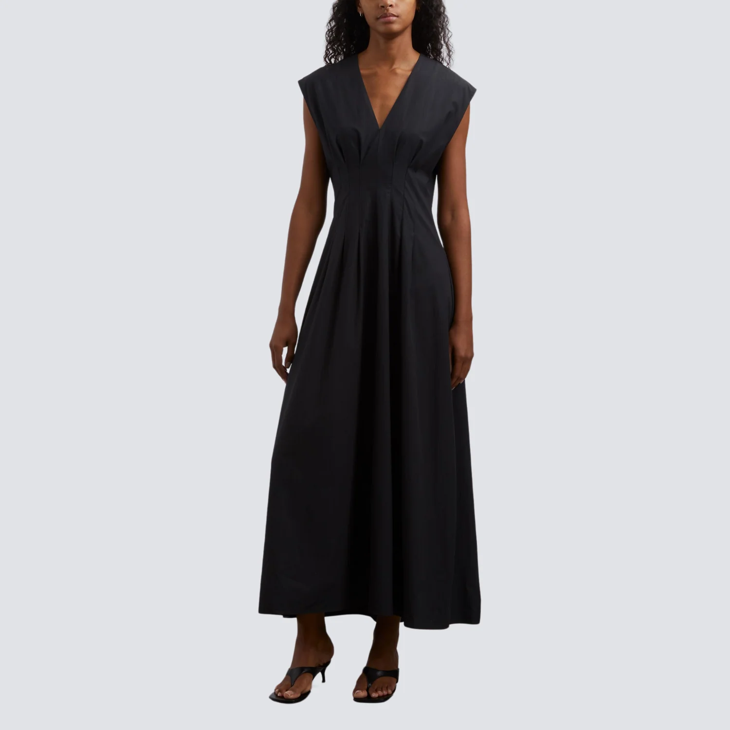 Ines Poplin Dress (Black) - Image 2