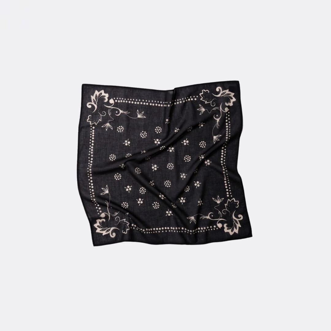 Ingrid Ornament Bandana (Black) - Image 2