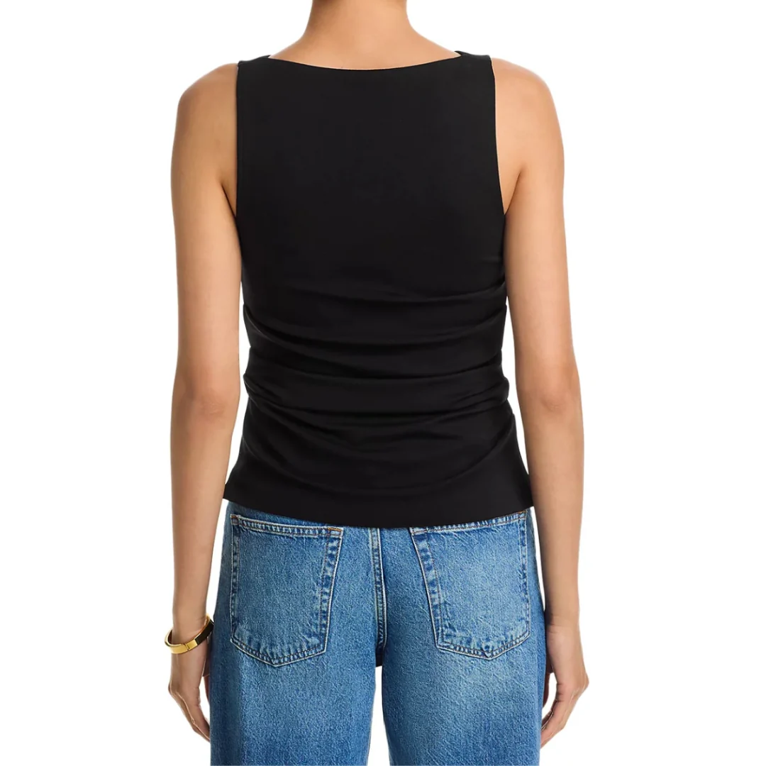 Irina Ponte Shirred Tank (Black) - Image 3